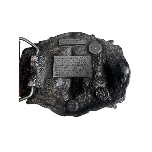 Vintage 1987 Bergamot “Live to Ride – Ride to Live” Belt  Vintage 1987 Bergamot “Live to Ride – Ride to Live” Belt Buckle + Leather Belt